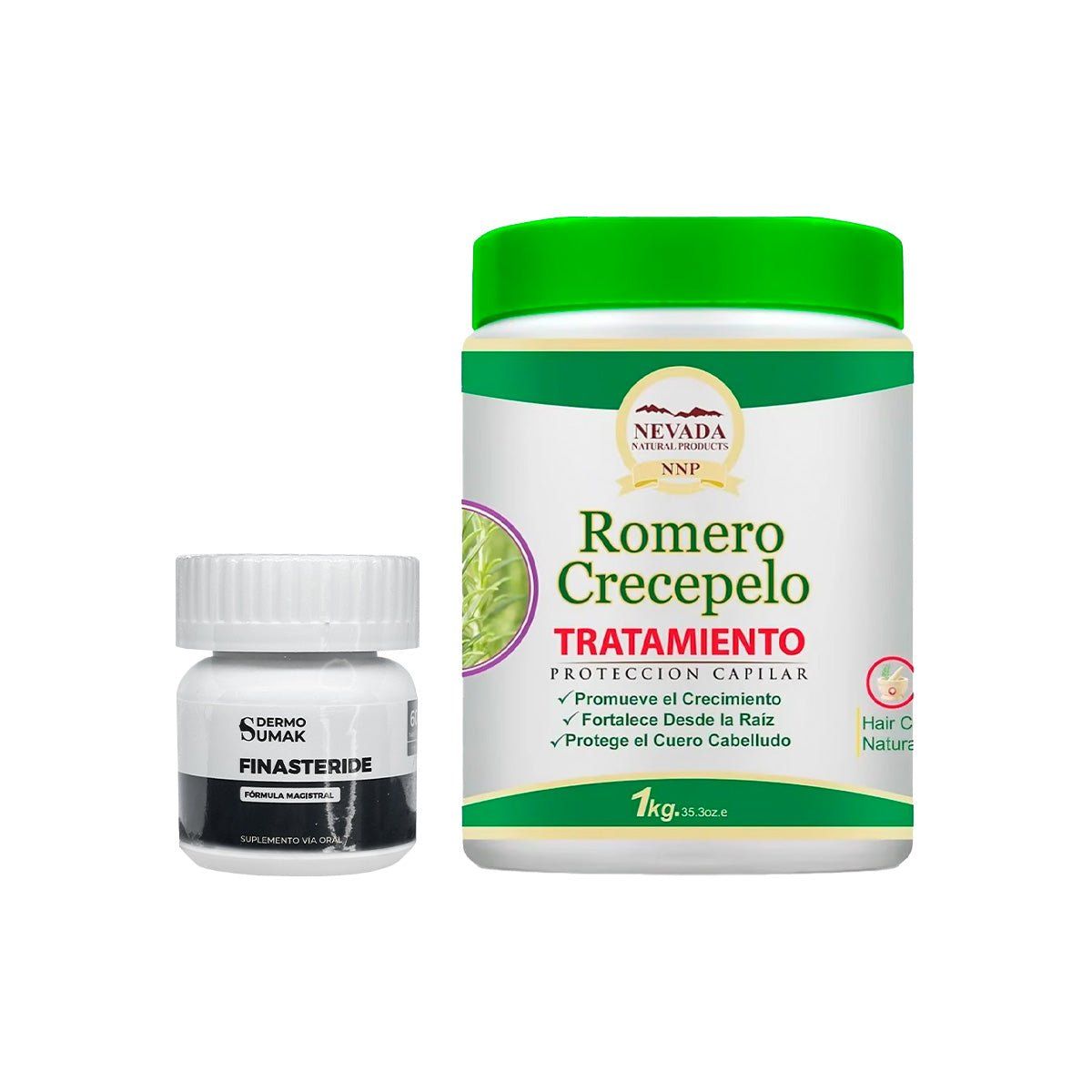 GENERICO - Finasteride 1mg x 60 Cápsulas + TRATAMIENTO CAPILAR ROMERO 1KG
