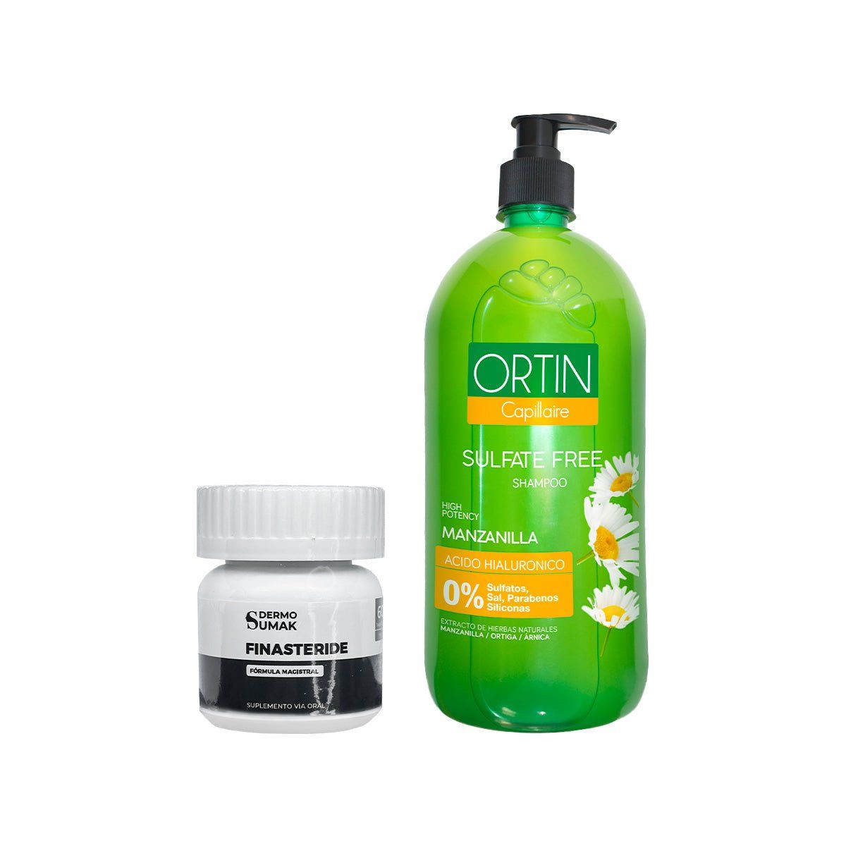 GENERICO - Finasteride 1mg x 60 Cápsulas + SHAMPOO ORTIN MANZANILLA 1LT