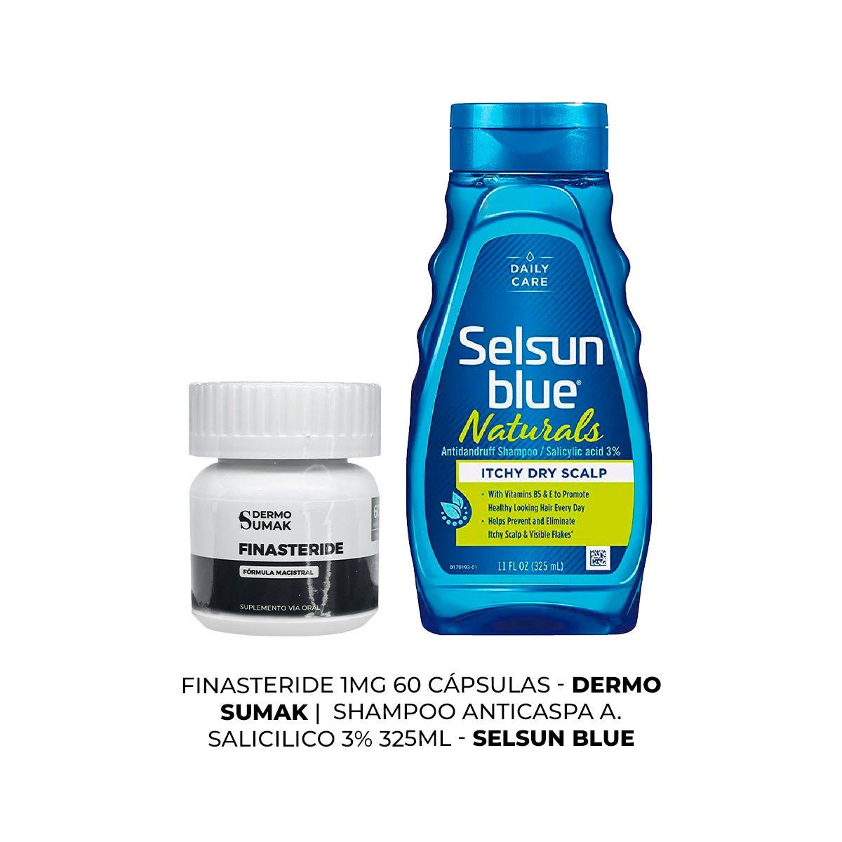 GENERICO - Finasteride 1mg x 60 Cápsulas + SHAMPOO ANTICASPA A SALICILICO 3%