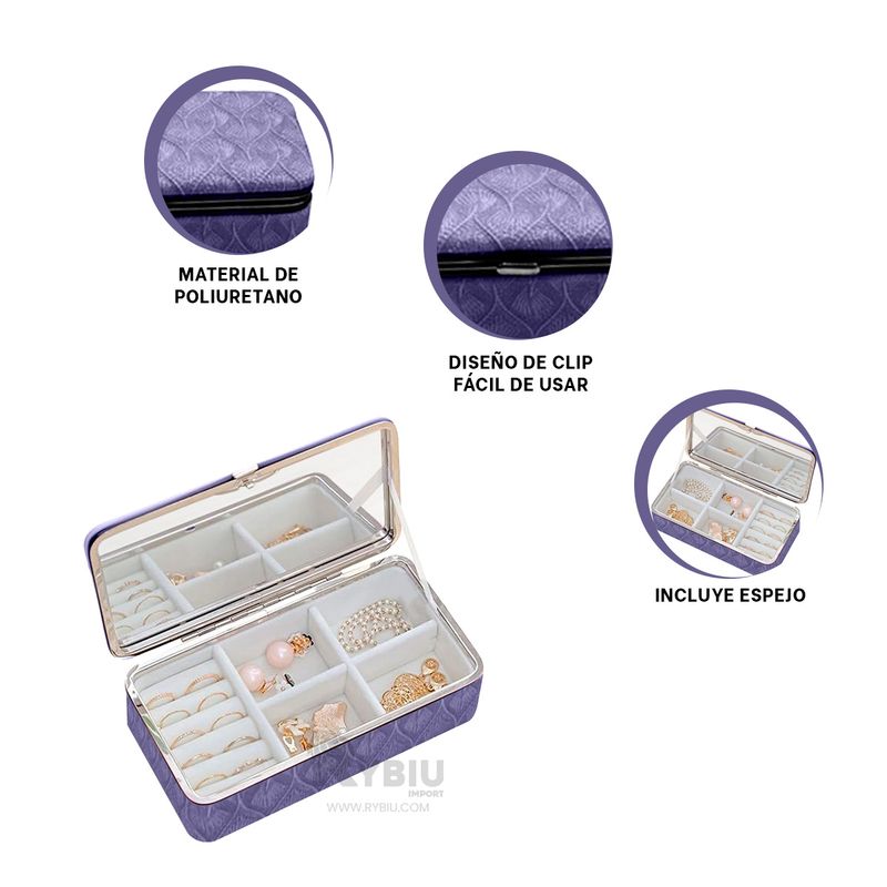 RYBIU IMPORT - Caja de Joyas Versatil Lila Y+Agendita