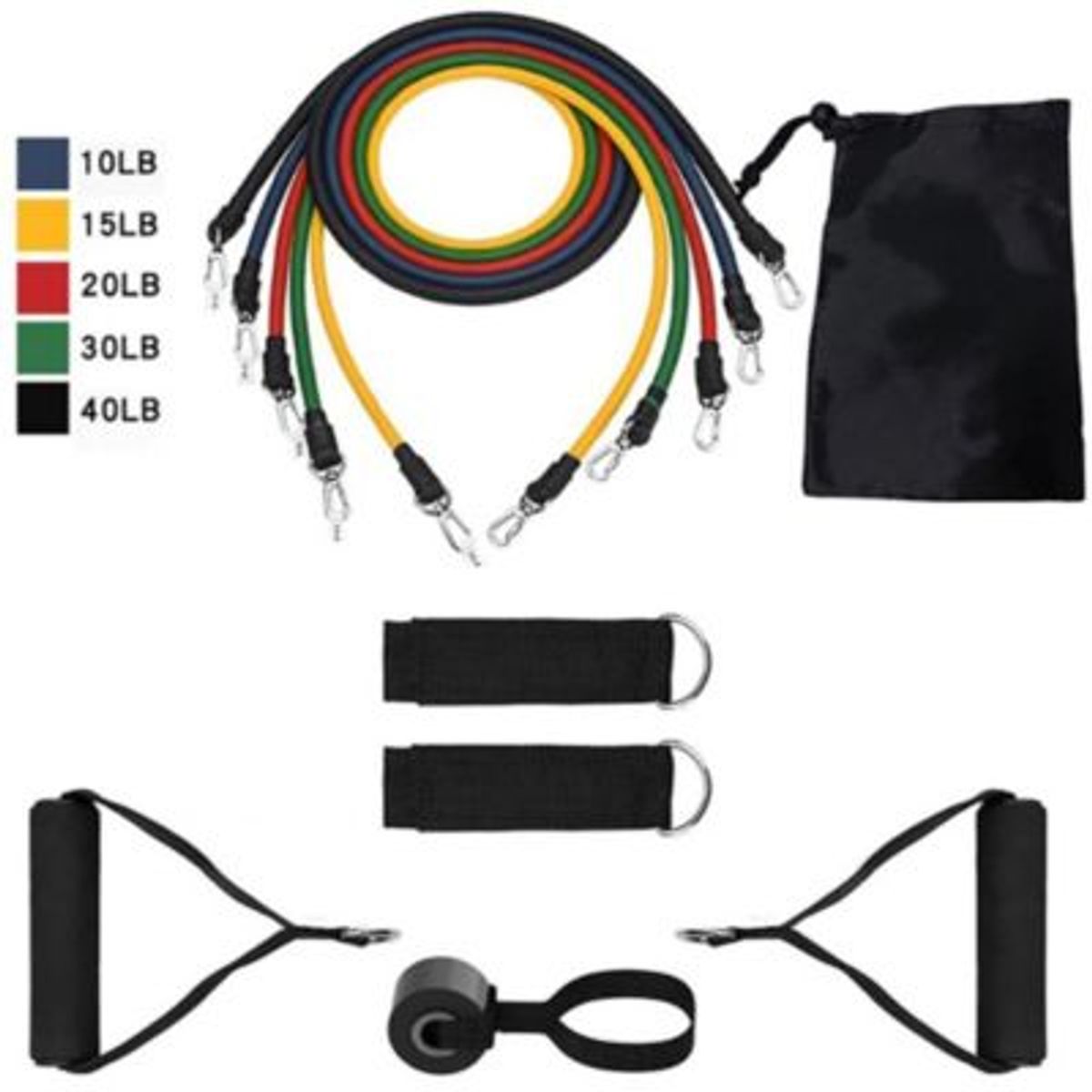 GENERICO - Set Resistencia De 5 Ligas Bandas Fitness