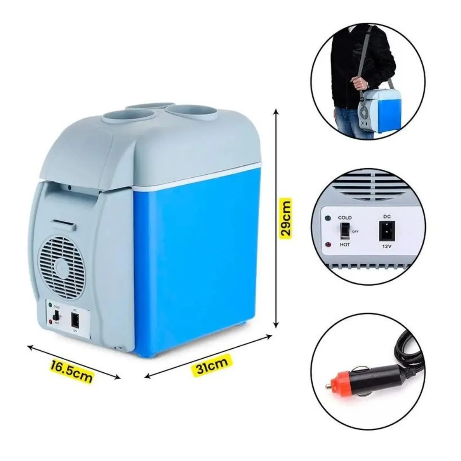 Cooler Congelador y Calentador para Auto de 7.5 L GENERICO | falabella.com