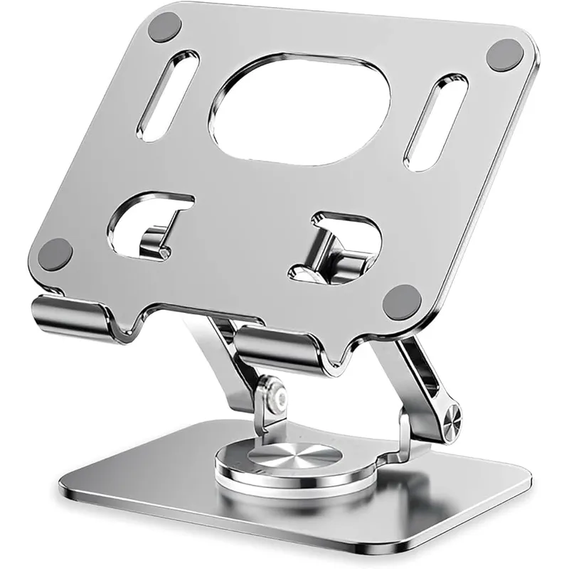 GENERICO - Soporte Metal de Escritorio Altura Ajustable Giratorio para Tablet