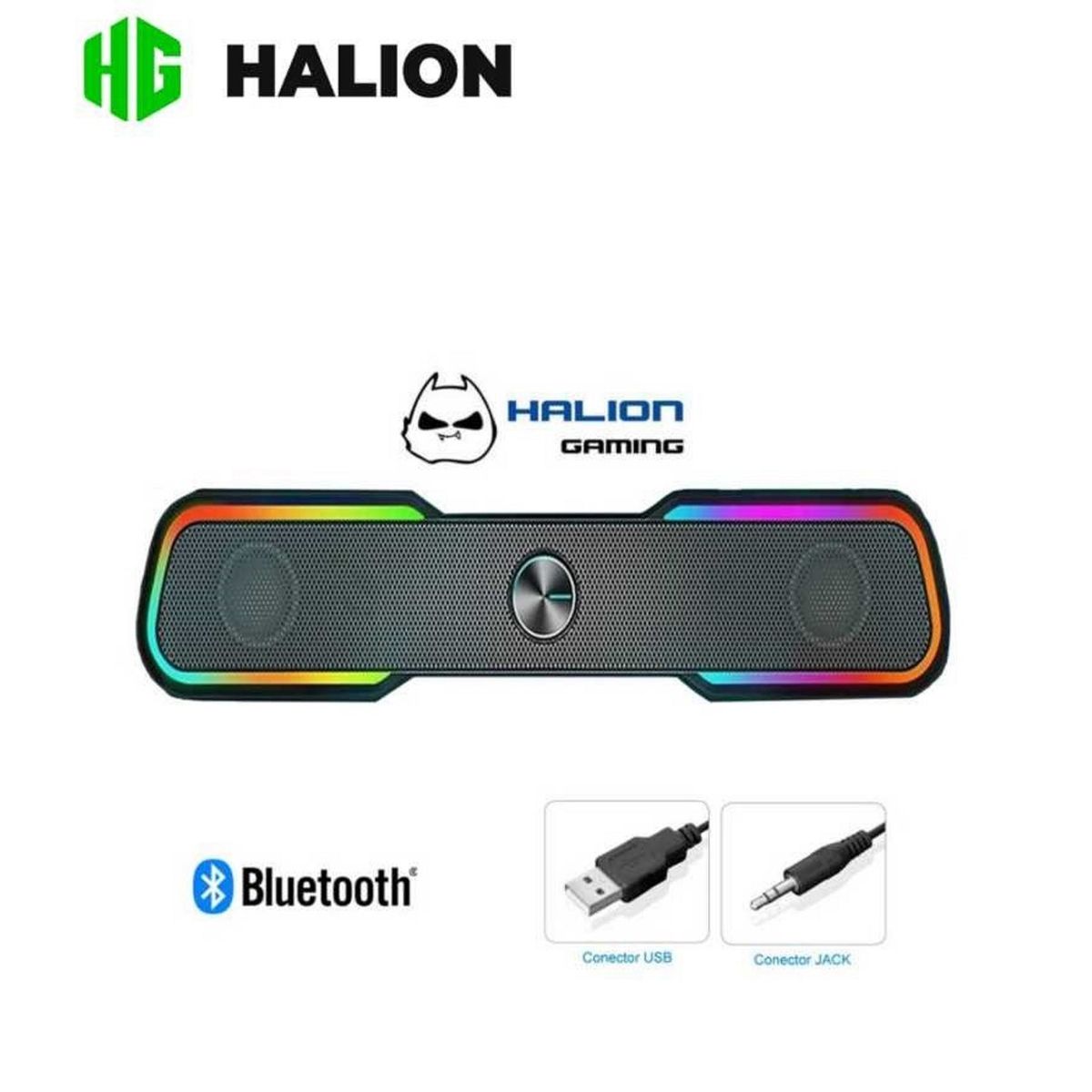 HALION - Parlante Halion en Barra Gamer RGB Bluetooth - HA-SB08