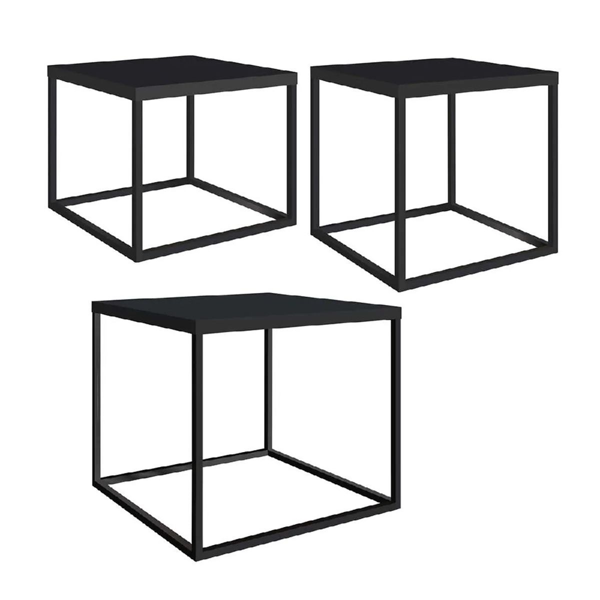 NACION MUEBLES - Kit Mesa de Centro Nacion Muebles Sri Color Negro