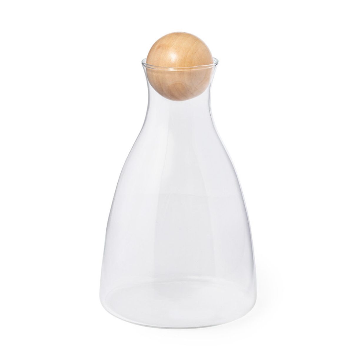 GENERICO - SET JARRA AESTHETIC TAPA DE BAMBÚ Y 6 VASOS