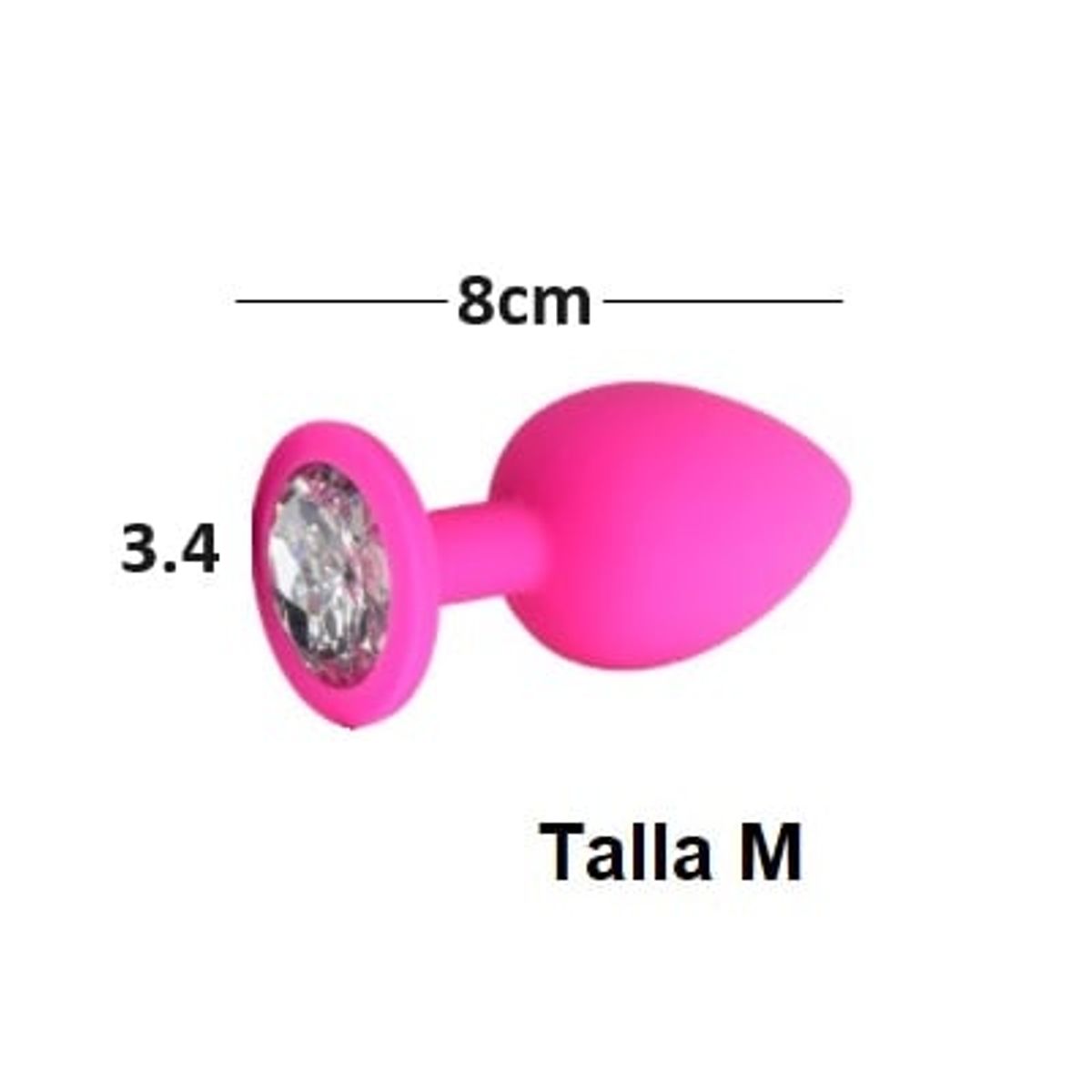 GENERICO - Butt Plug M Fucsia Anal Tapón Sin Cola Unisex No Vibrador