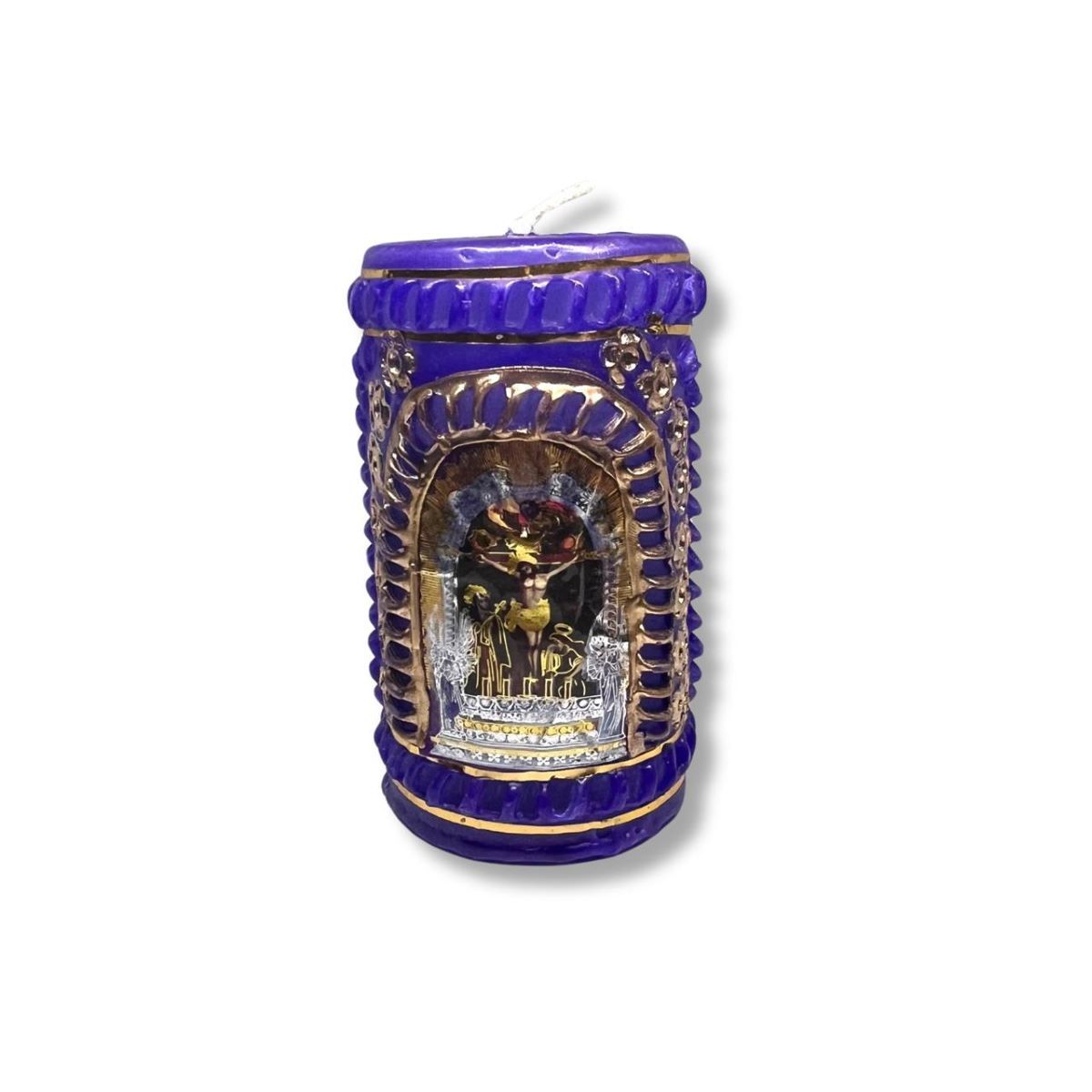 SANTORAL - Velón Señor de los Milagros 12cm - Morado