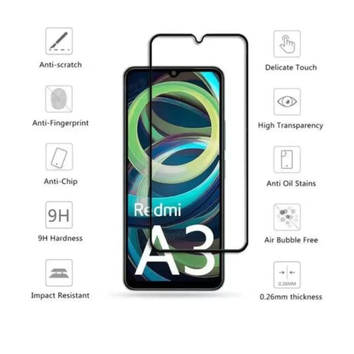 GENERICO - MICA DE VIDRIO PARA REDMI A3