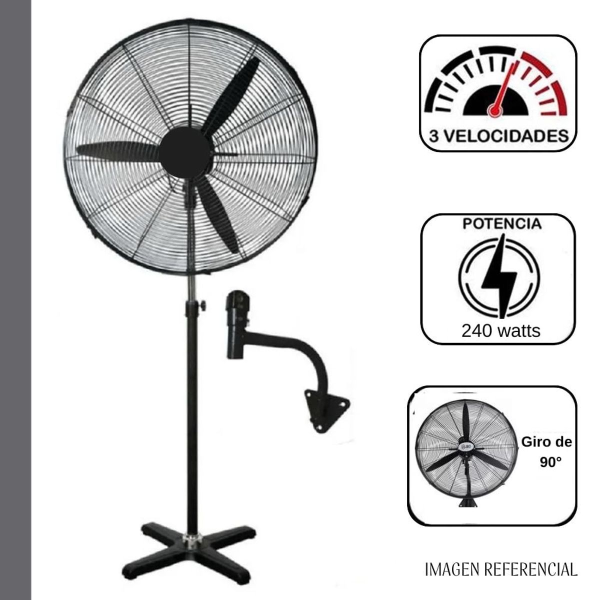 GENERICO - Ventilador Industrial 30" Pulgadas 2 en 1 - 240watts