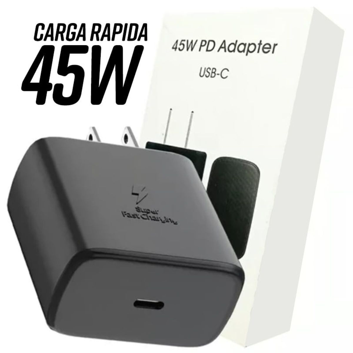 GENERICO - Cargador Cubo Compatible con Samsung 45w Carga Rápida Usb Tipo C