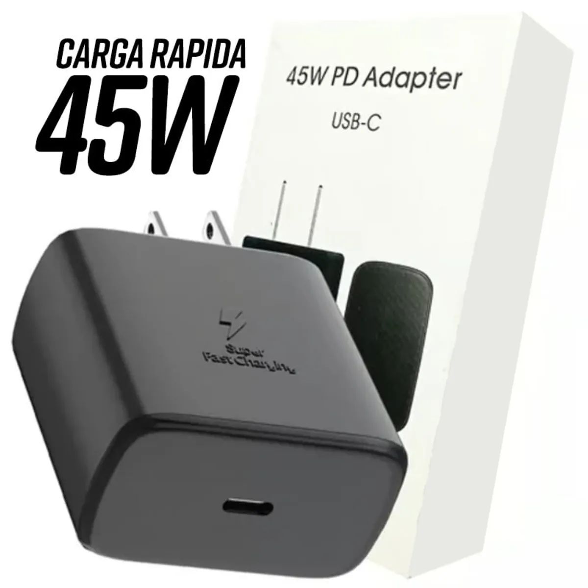 GENERICO - Cargador Cubo Compatible con Samsung 45w Carga Rápida Usb Tipo C