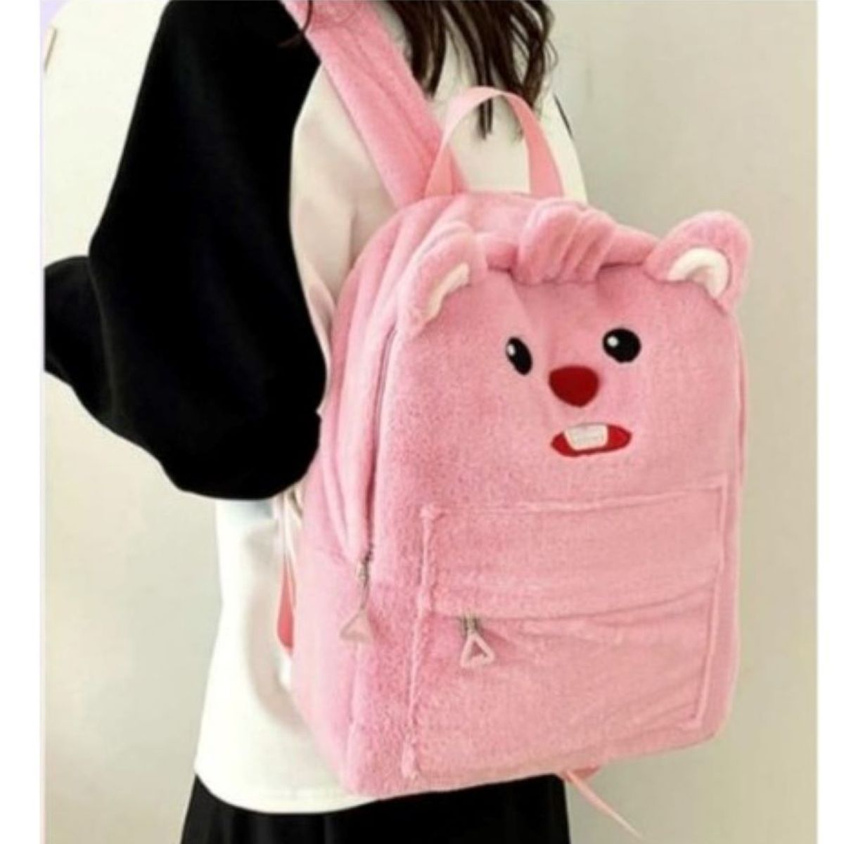 GENERICO - MOCHILA FELPA ROSADA A4
