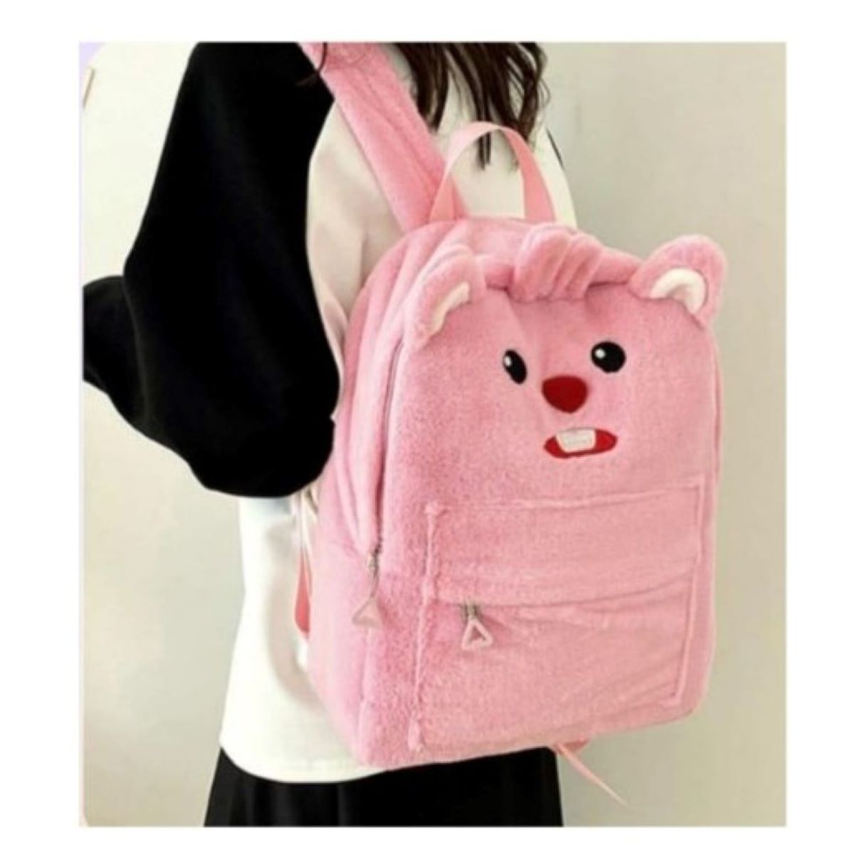 GENERICO - MOCHILA FELPA ROSADA A4