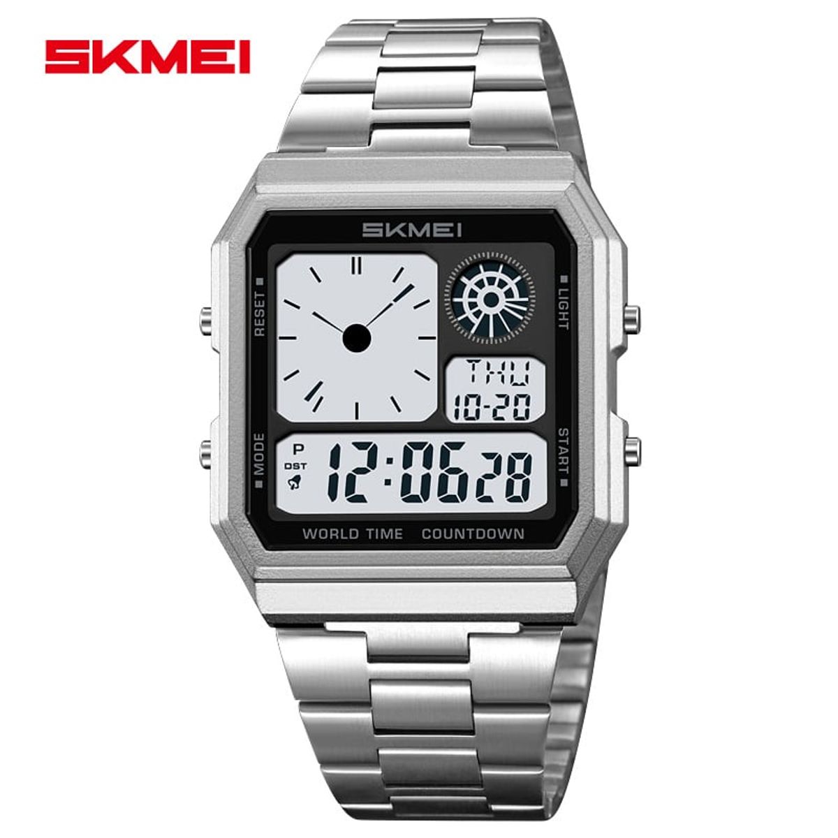SKMEI - Reloj Skmei 2353 Plateado Digital Hora Mundial