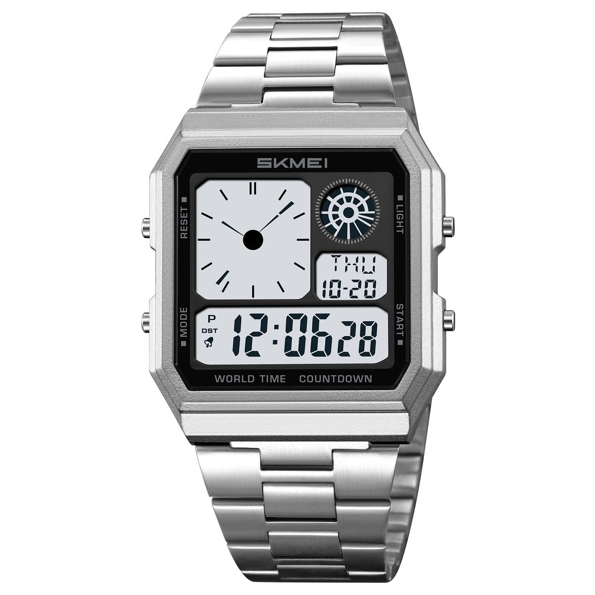 SKMEI - Reloj Skmei 2353 Digital Hora Mundial Correa Acero