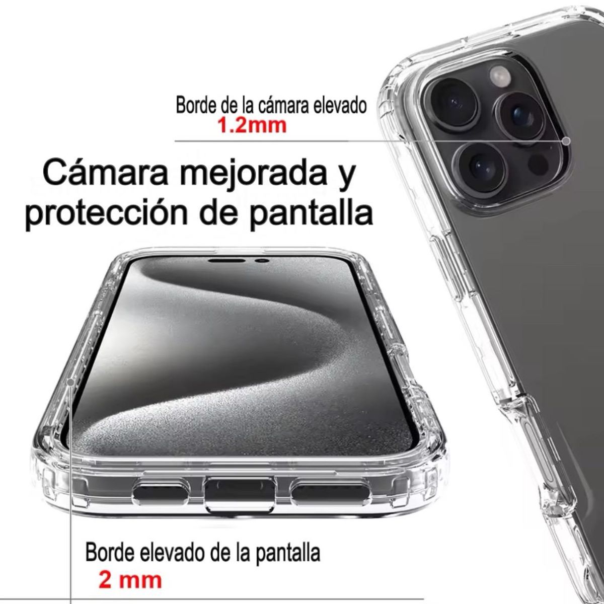 GENERICO - Case 360 Son 3 En 1 Transparente Para Iphone 13 PRO MAX