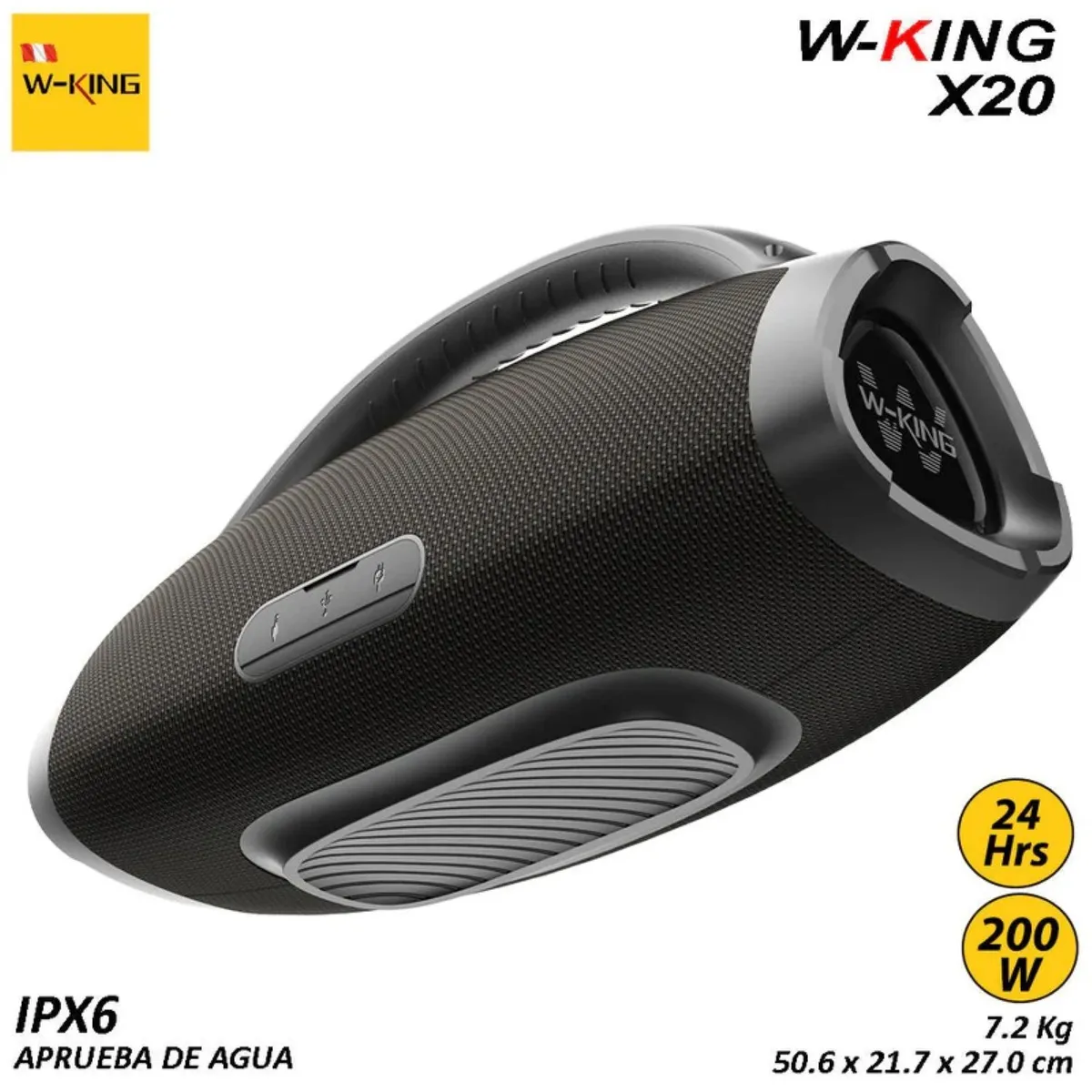 W KING - W-King X20 200W RMS Parlante Bluetooth 5.3 Portátil IP67 24 Horas