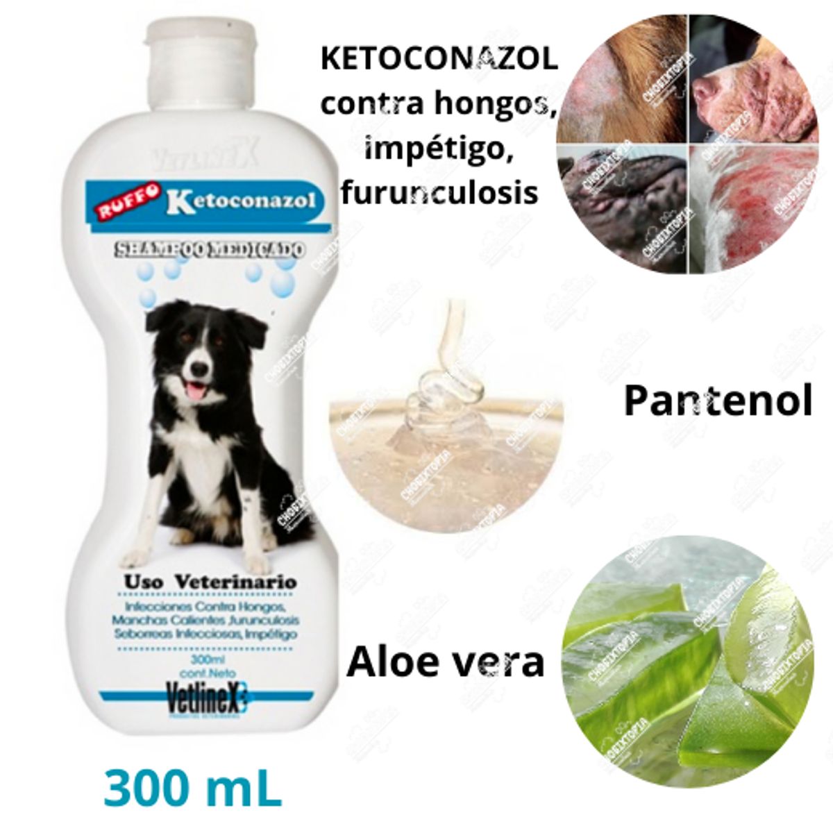 VETLINEX - SHAMPOO VETLINEX MEDICADO PARA PERROS KETOCONAZOL X 300 ML