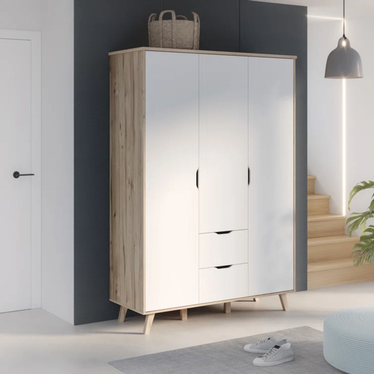 GENERICO - Ropero Moderno Ruka Marrón y Blanco R&R MUEBLES