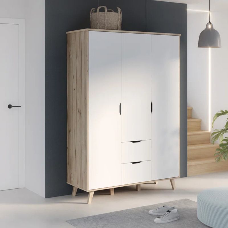 GENERICO - Ropero Moderno Ruka Marrón y Blanco R&R MUEBLES