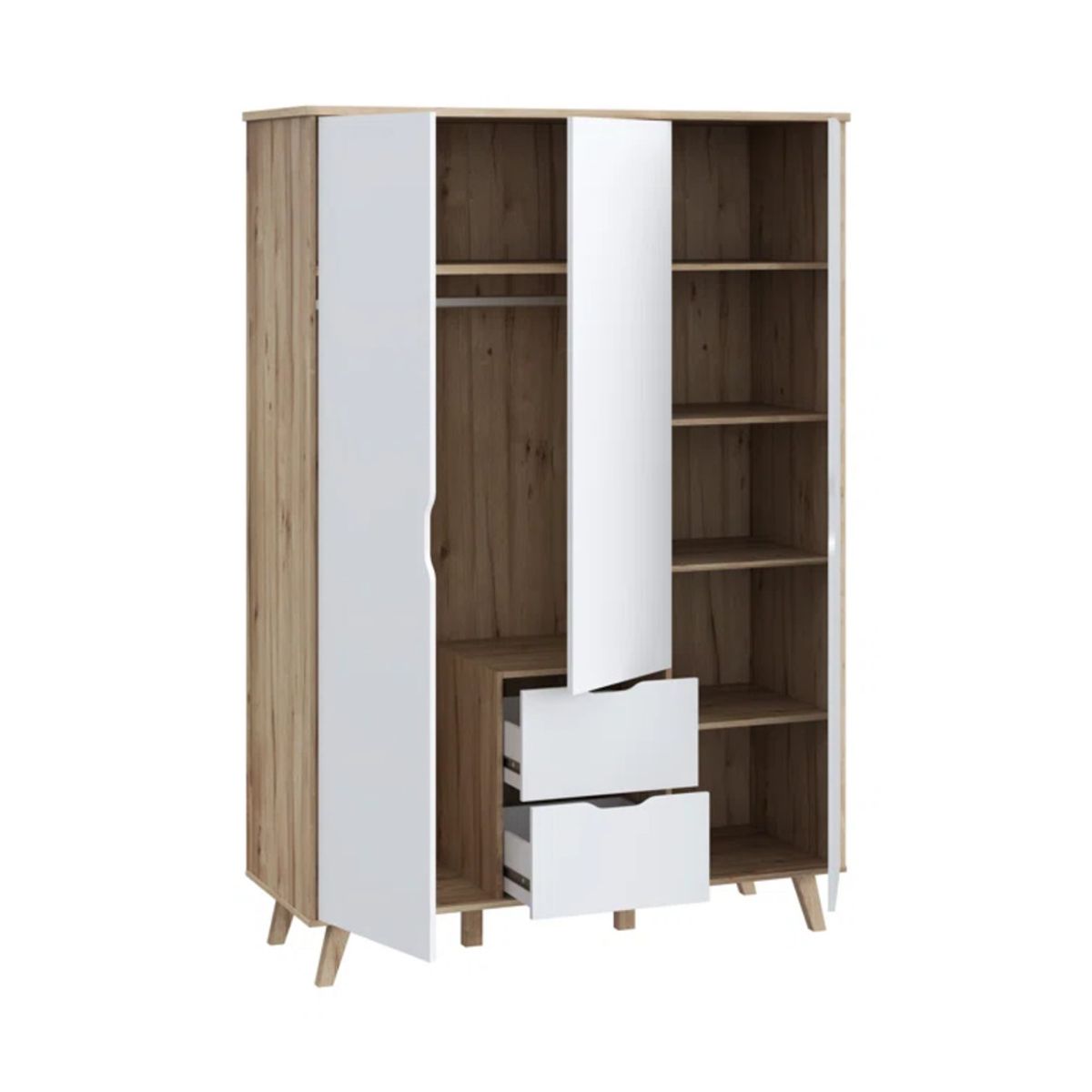 GENERICO - Ropero Moderno Ruka Marrón y Blanco R&R MUEBLES