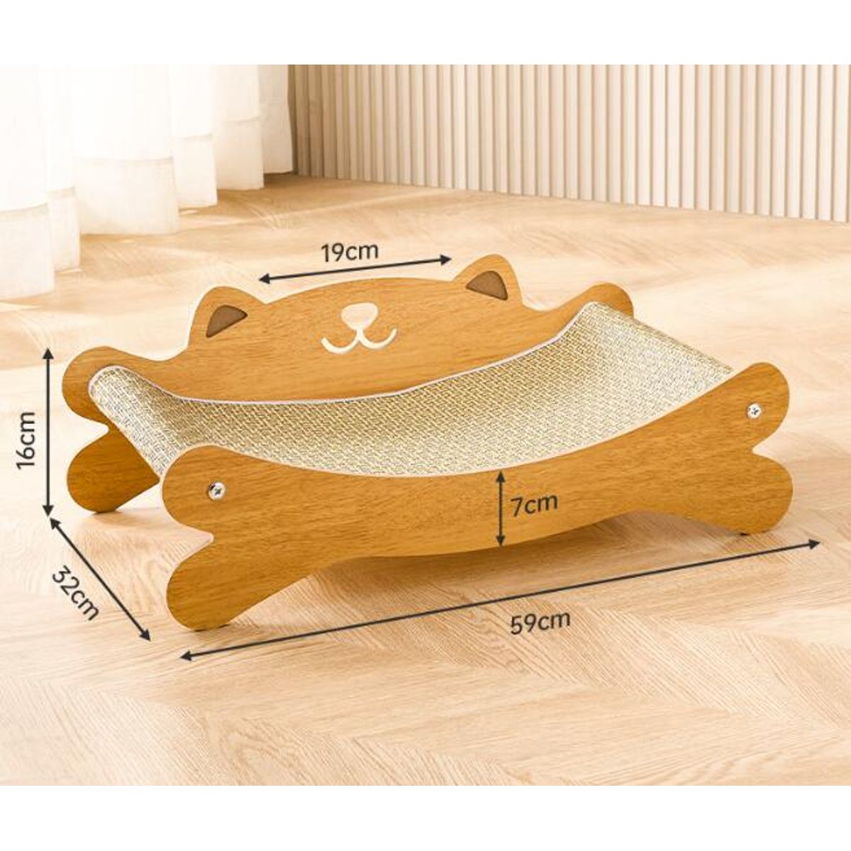 GENERICO - Rascador cama para gato yute mdf