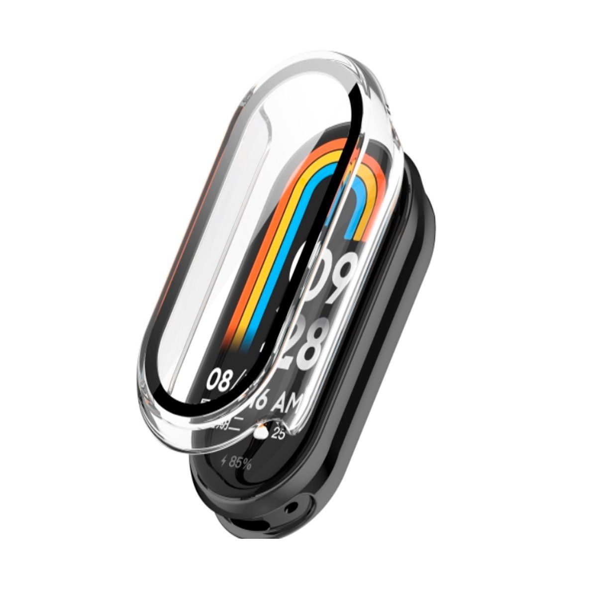 GENERICO - Case Bumper con Mica Incorporado para Xiaomi Band 9 - Clear