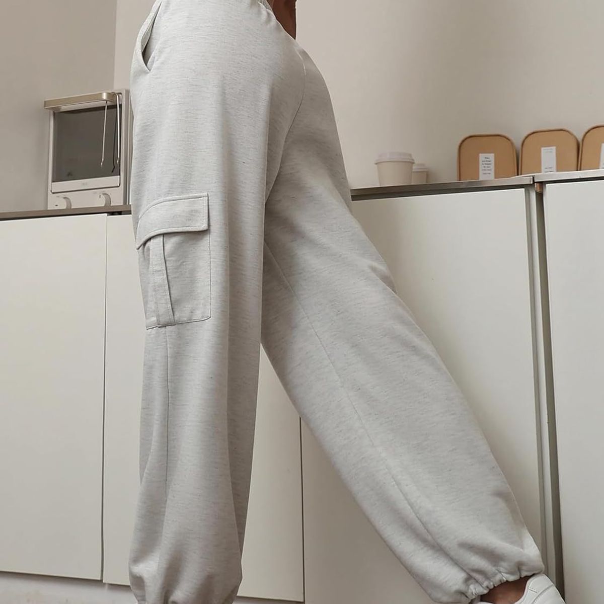 BLWOENS - Pantalones largos de primavera y otoño para mujer - Gris