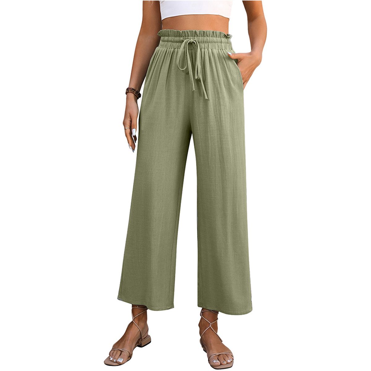 BLWOENS - Pantalones largos de primavera y otoño para mujer - Verde