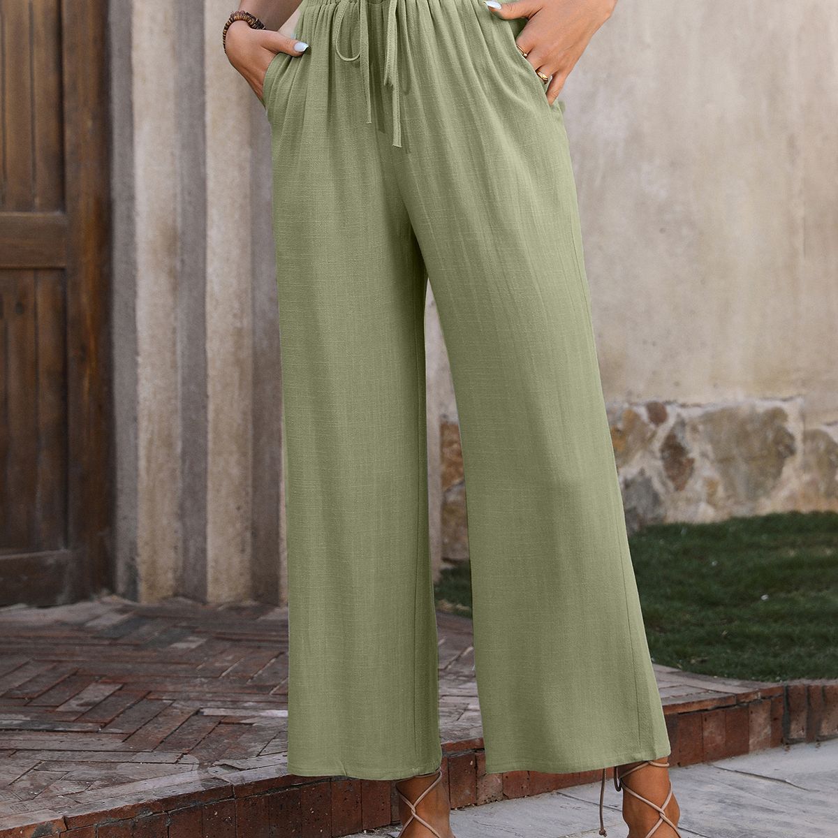 BLWOENS - Pantalones largos de primavera y otoño para mujer - Verde