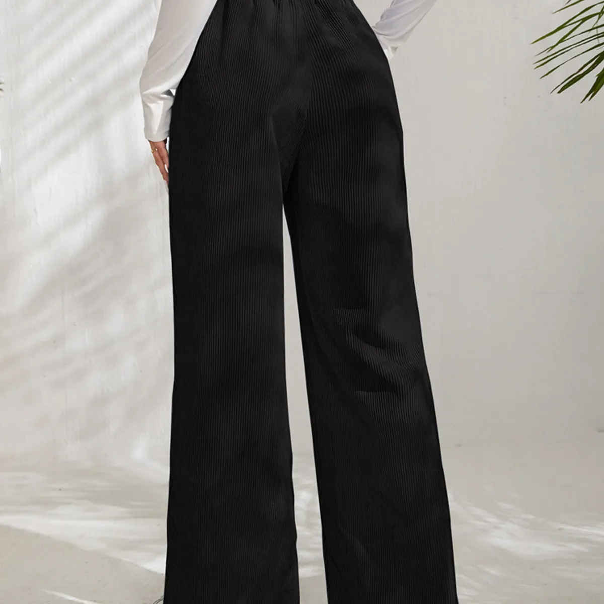 BLWOENS - Pantalones largos de primavera y otoño para mujer - Negro