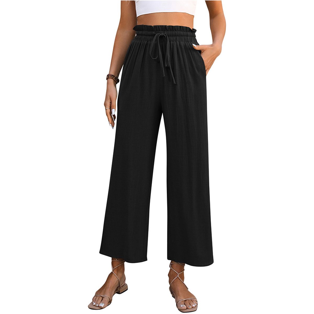 BLWOENS - Pantalones largos de primavera y otoño para mujer - Negro