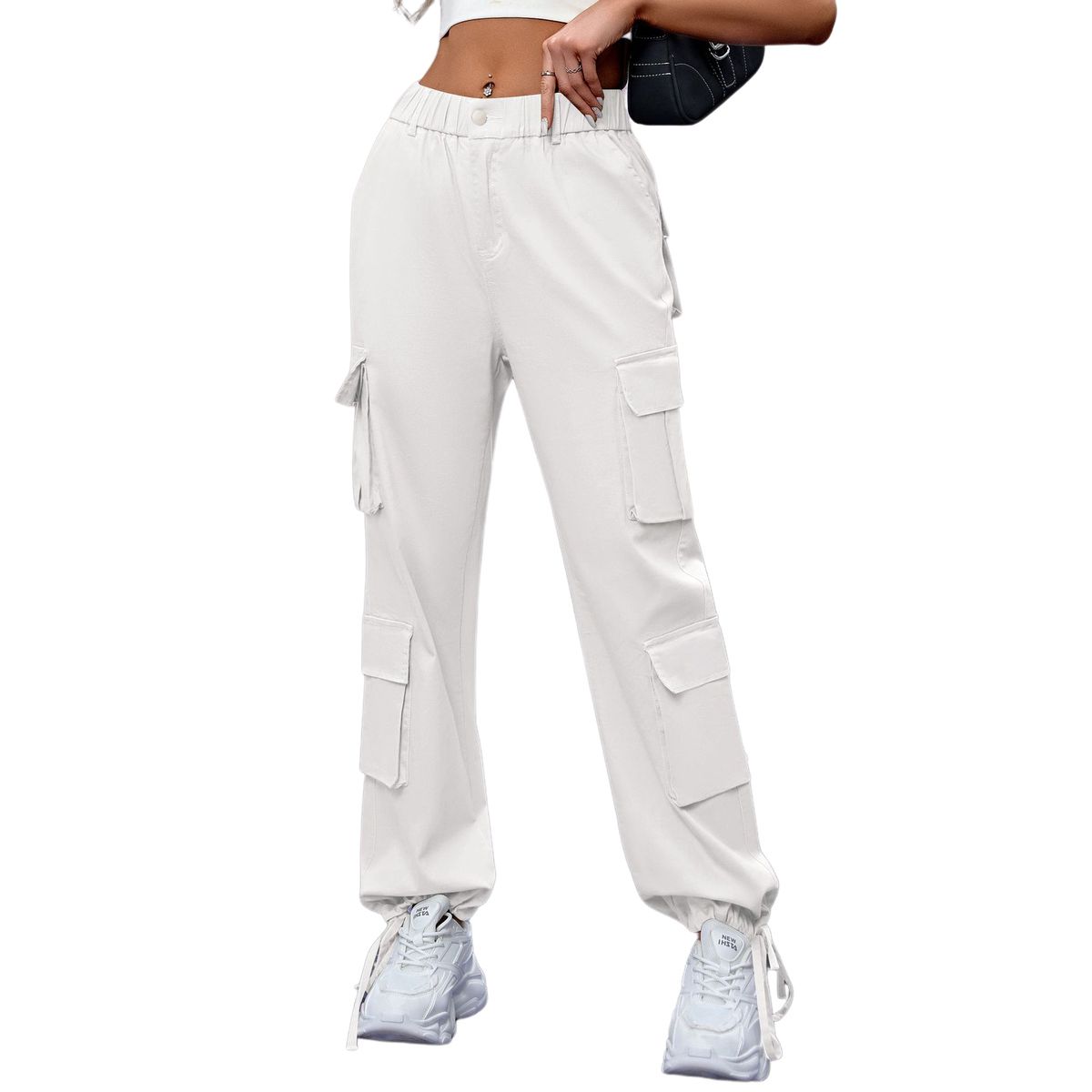 BLWOENS - Pantalones largos de primavera y otoño para mujer - Blanco