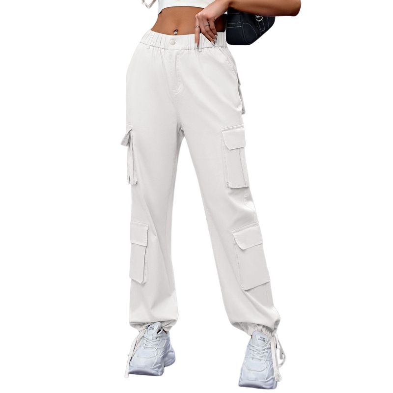 Pantalones largos de primavera y otoño para mujer Blanco BLWOENS