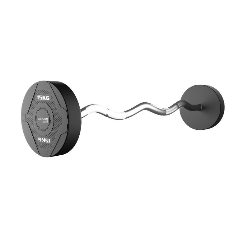 ULTIMATE FITNESS - Barra Curva - Peso Fijo 15 KG