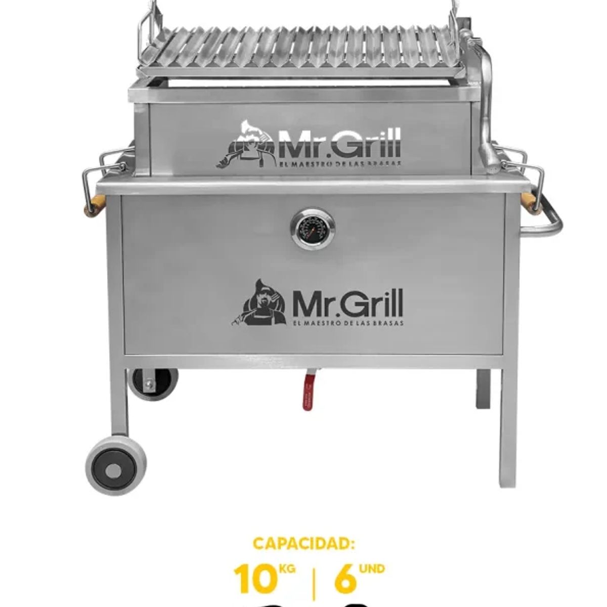 MR GRILL - Caja China Mediana Steel Pro Infinity con Parrilla Regulable