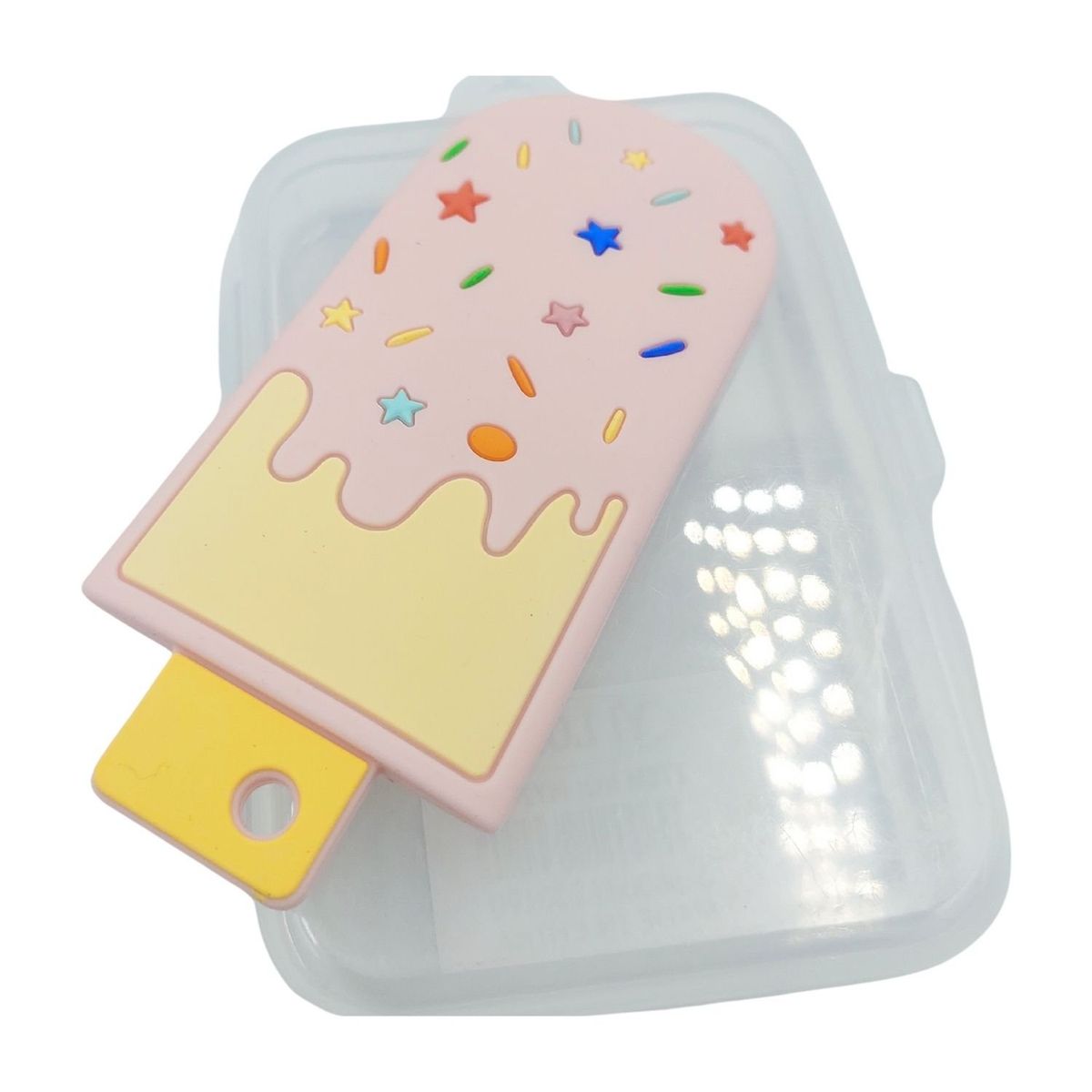 GENERICO - Mordedores Bebe Paleta Helado Rosa