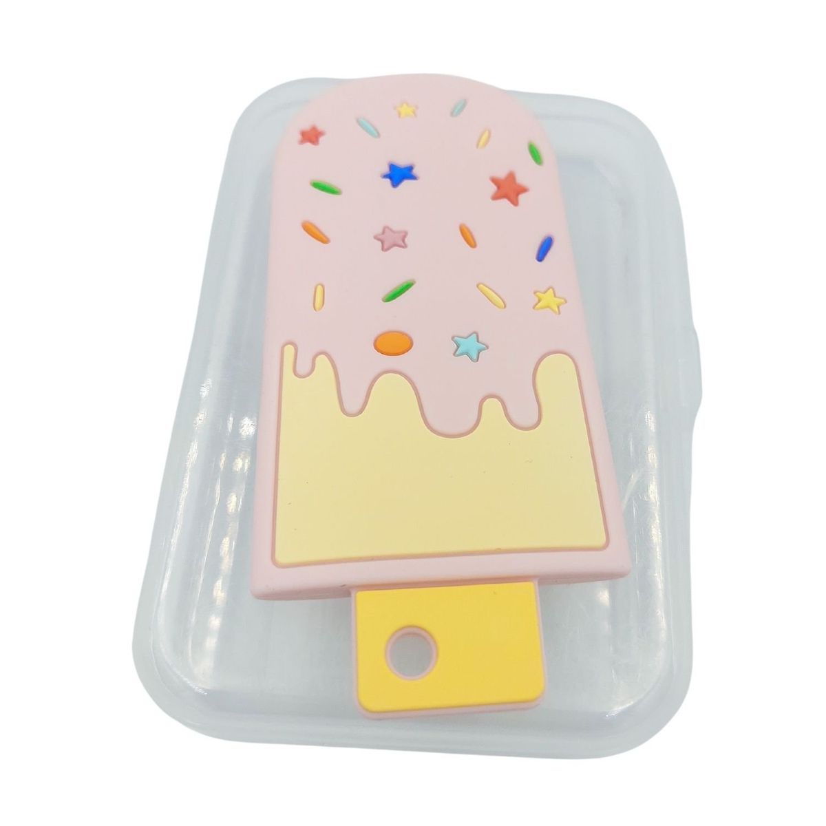 GENERICO - Mordedores Bebe Paleta Helado Rosa