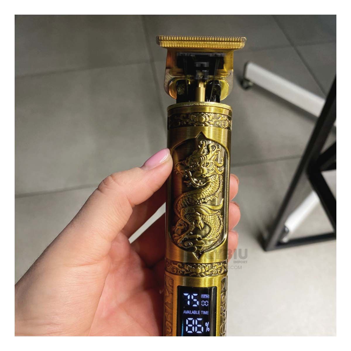 RYBIU IMPORT - Cortadora para Perfilar Cabello en Dorado Y+Gift Stickers