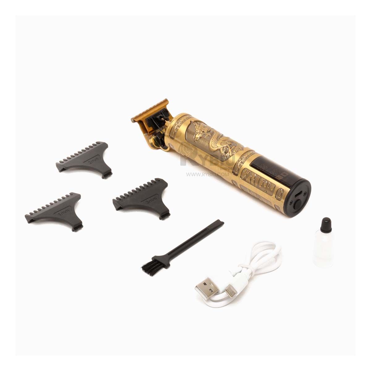 RYBIU IMPORT - Cortadora para Perfilar Cabello en Dorado Y+Gift Stickers
