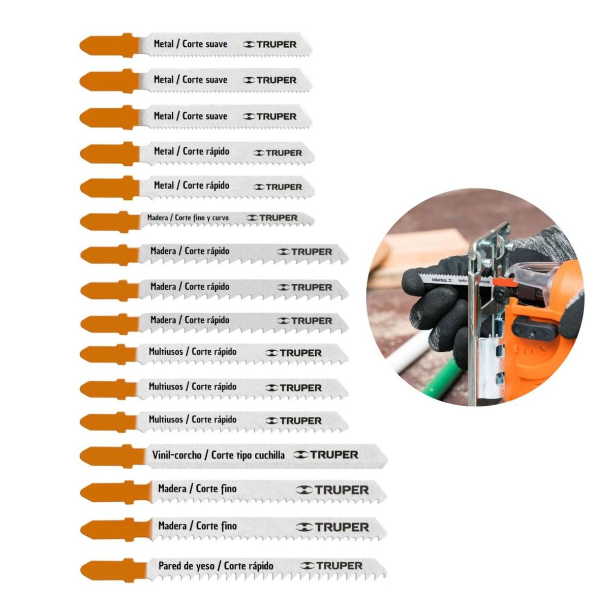 TRUPER - HOJA DE SIERRA PARA SIERRA CALADORA ZANCO T 16 PIEZAS TRUPER
