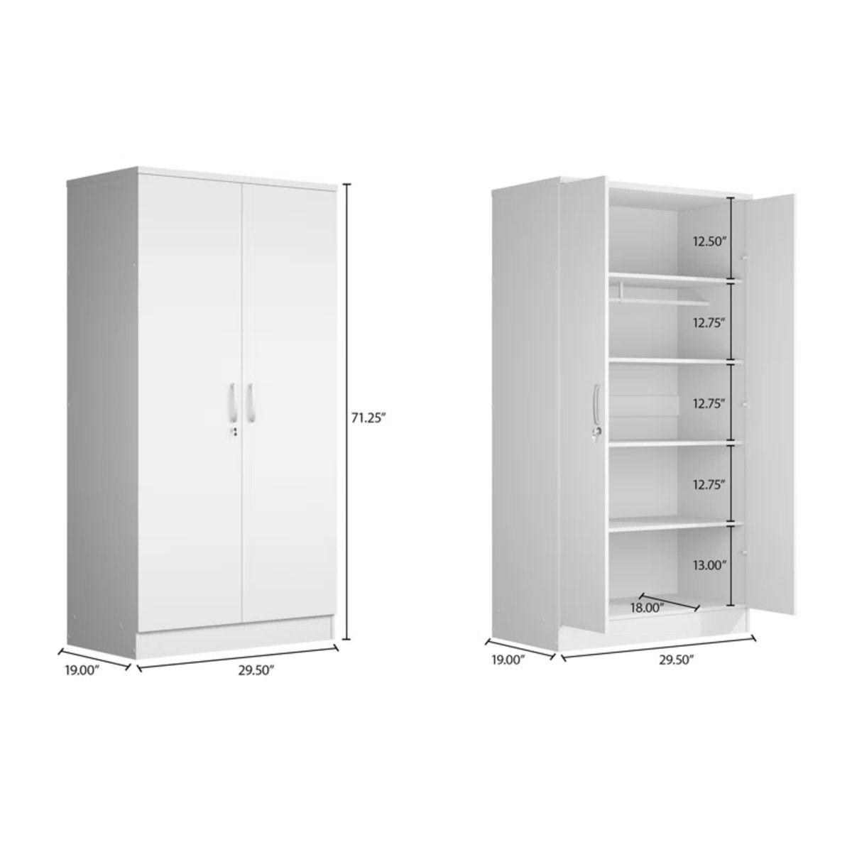 GENERICO - Ropero Moderno Kennedy 2 Puertas Blanco R&R MUEBLES