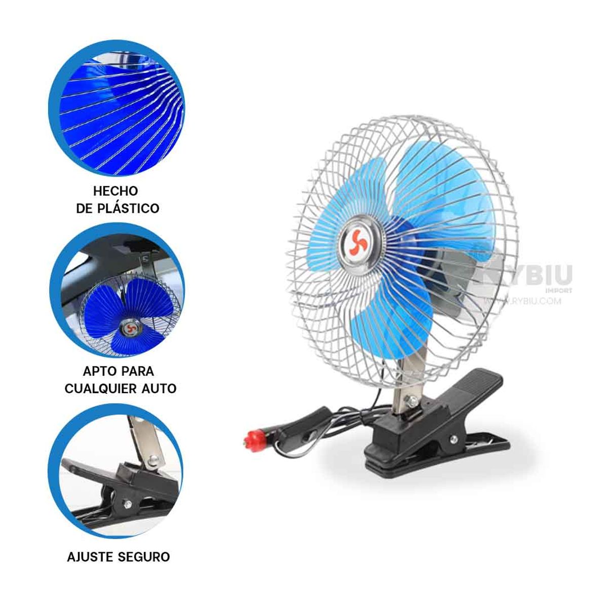 RYBIU IMPORT - Mini Enfriador para Auto en Tono Azul Y+Post-it Adhesivos