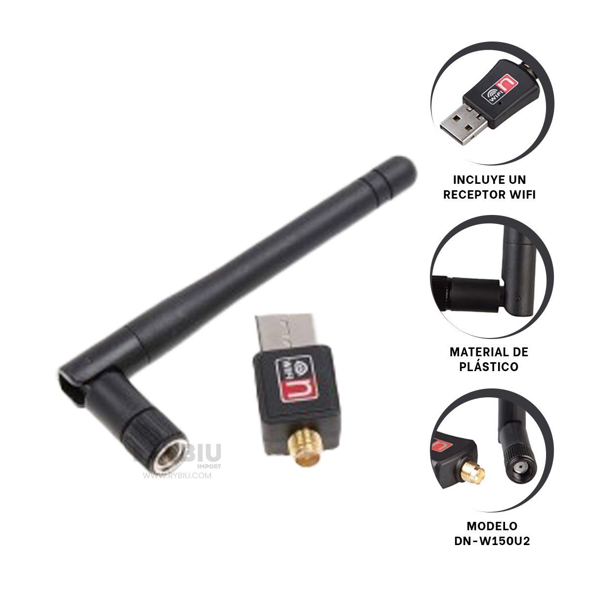 RYBIU IMPORT - Mini Enfriador para Auto en Tono Negro Y+Post-it Adhesivos