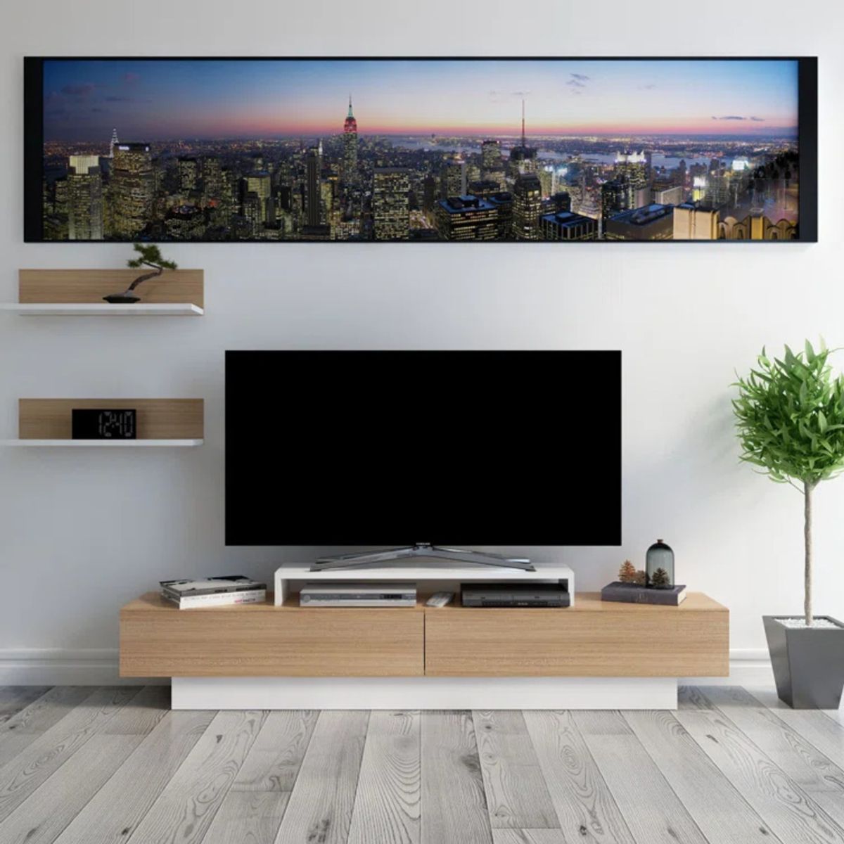 GENERICO - Mueble Para TV 55" Moderno Kyoko Blanco Y Duna R&R Muebles