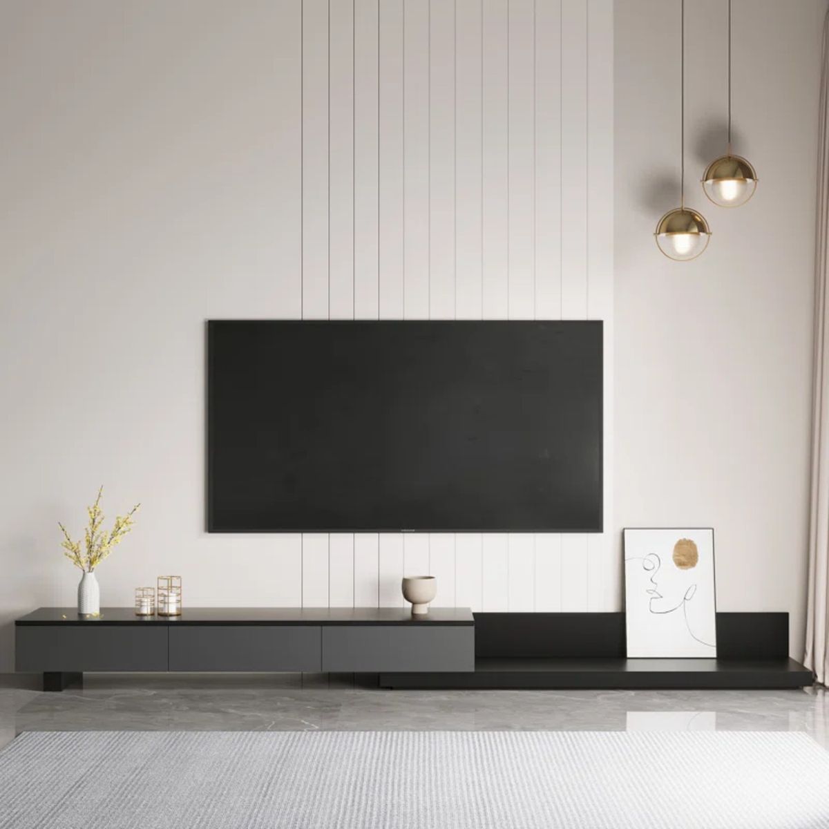 GENERICO - Mueble para TV 55" 2 Expandible Lía 3 Cajones R&R MUEBLES