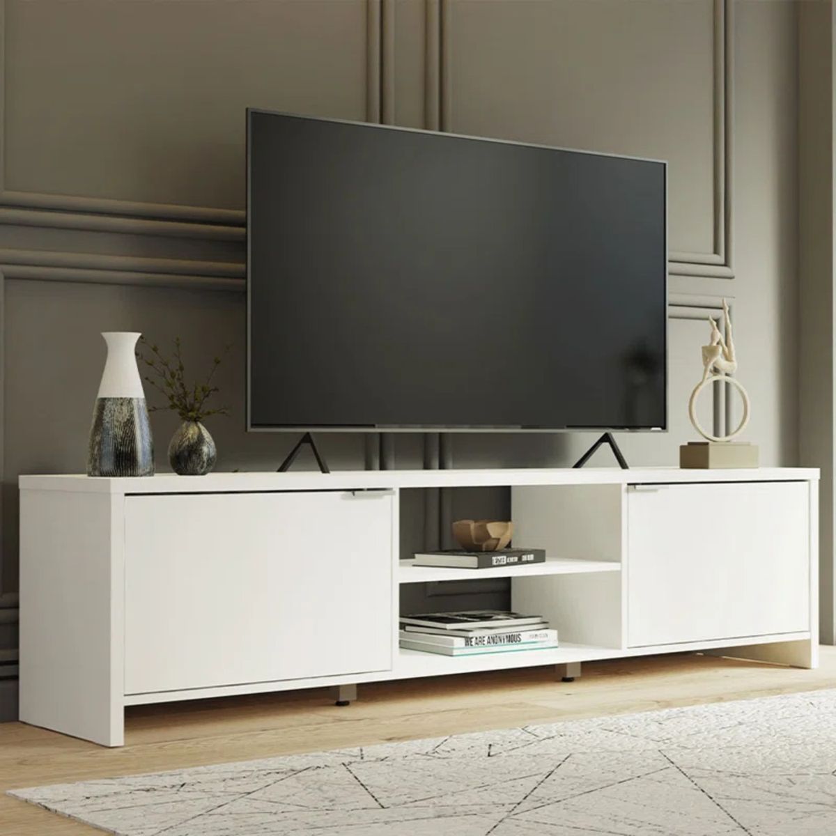 GENERICO - Mueble para TV 55" Moderno Jader Blanco R&R MUEBLES