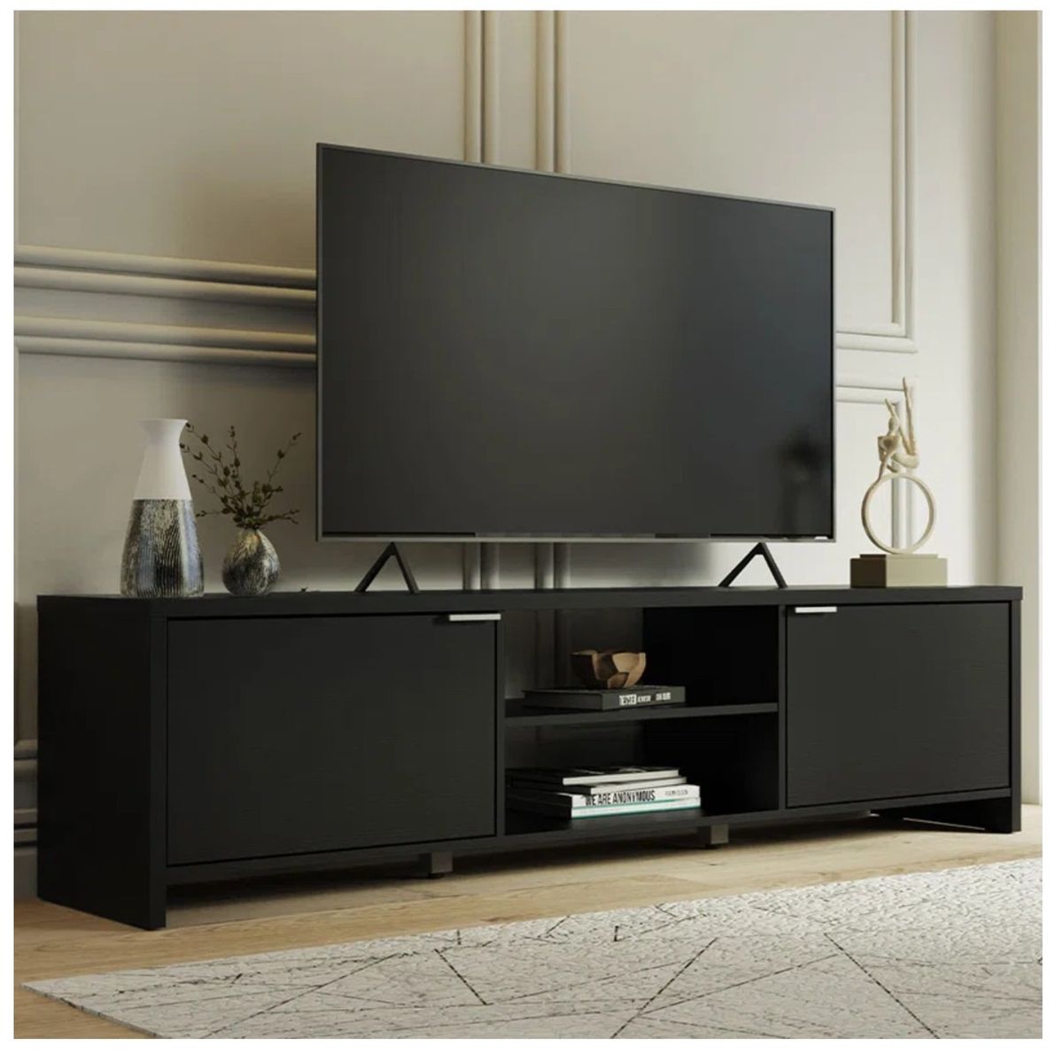 GENERICO - Mueble para TV 55" Moderno Jader Negro R&R MUEBLES