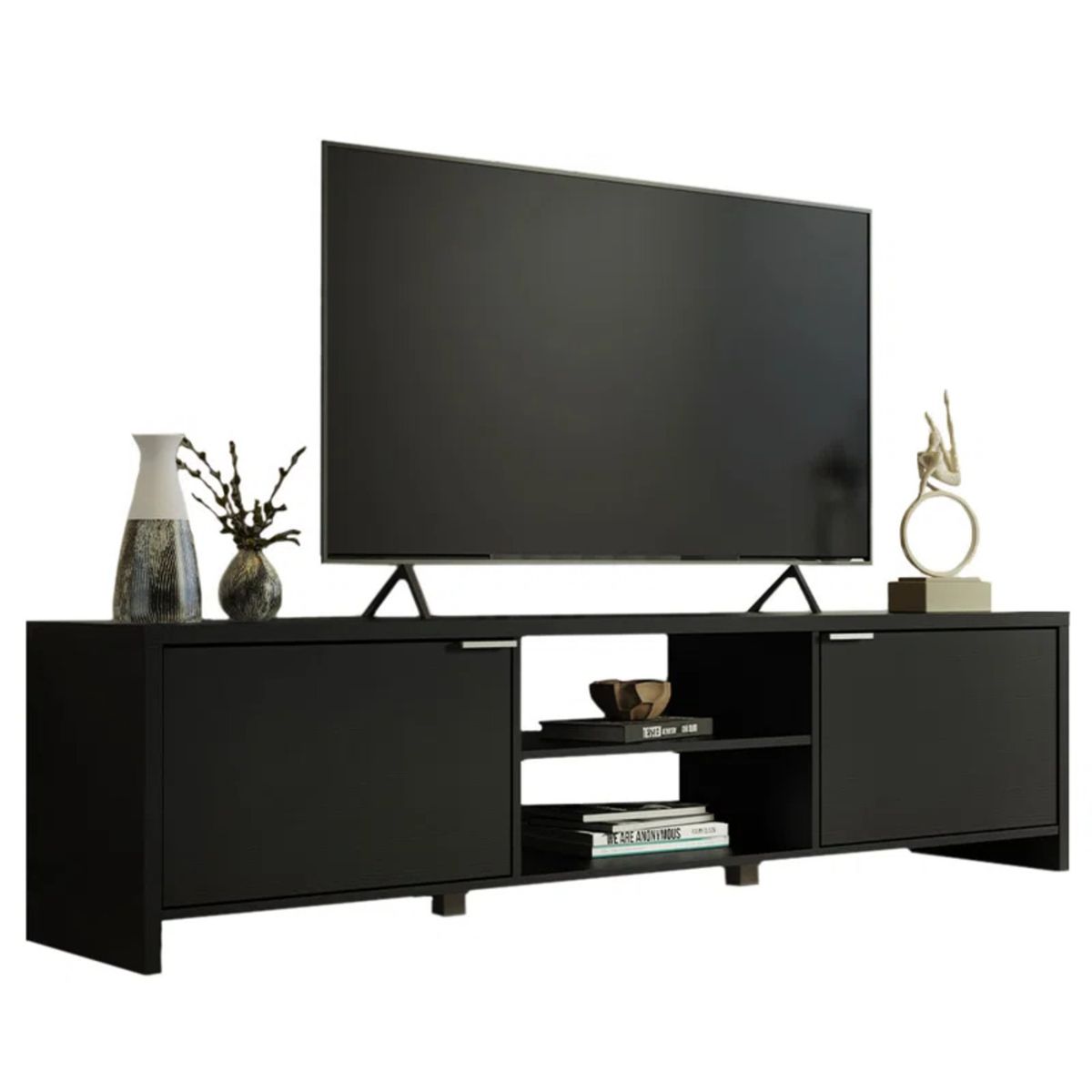 GENERICO - Mueble para TV 55" Moderno Jader Negro R&R MUEBLES